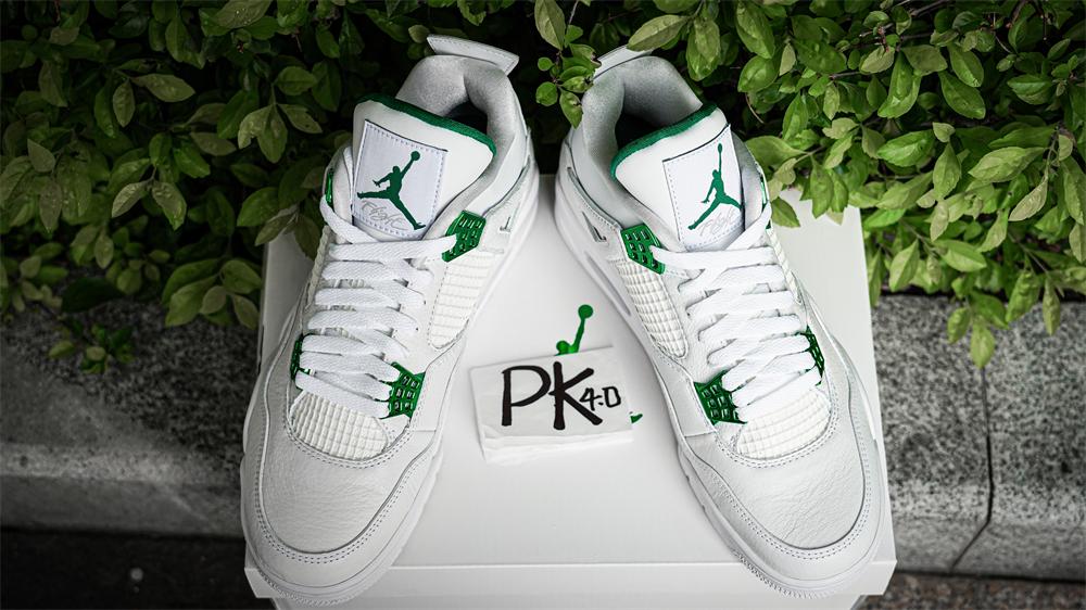 PK GOD Jordan 4 Retro Metallic Green RETAIL MATERIALS READY TO SHIP